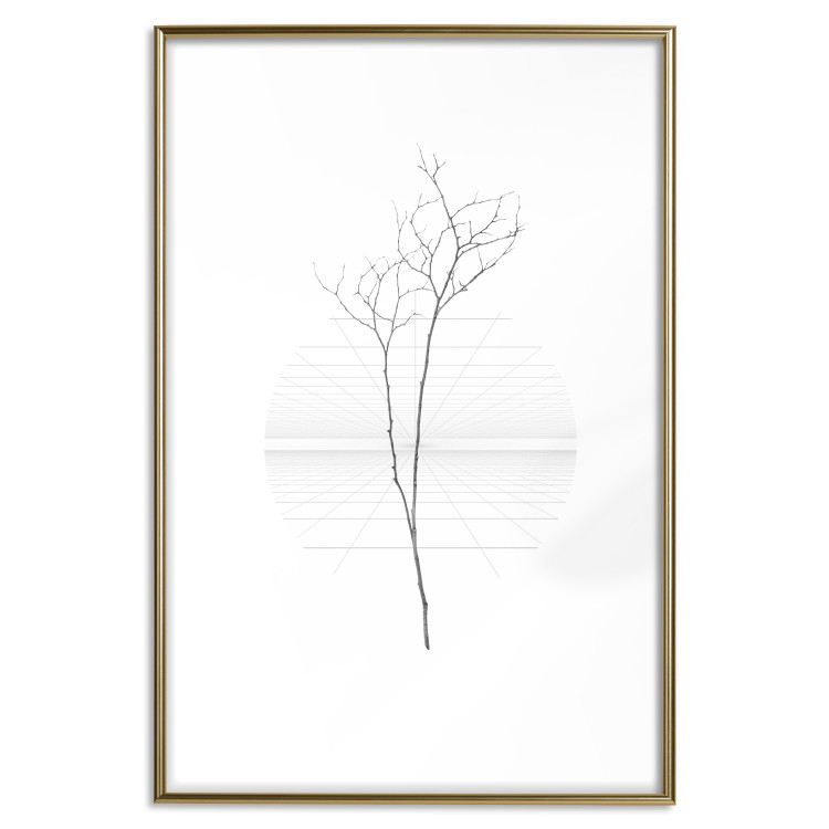 Poster Winter Twig - black and thin plant on a plain white background 129775 additionalImage 21