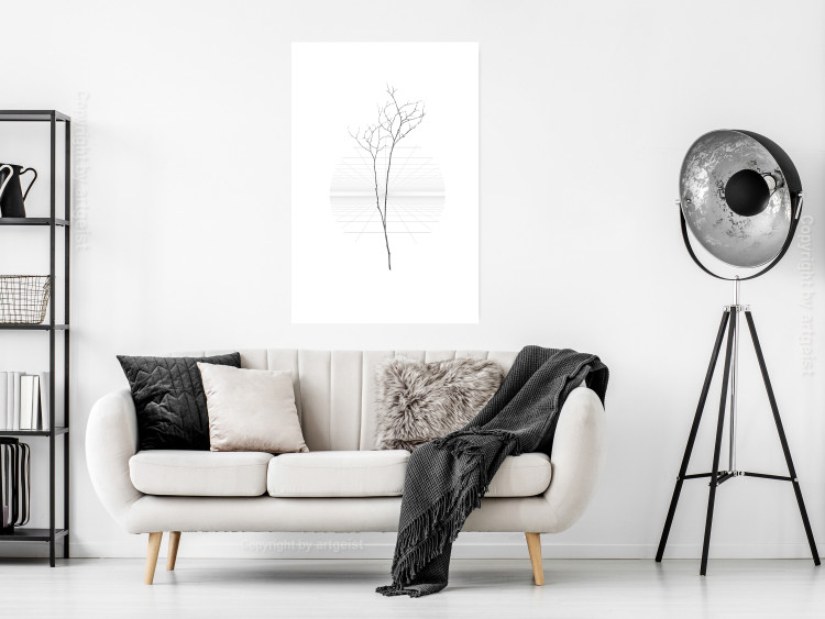 Poster Winter Twig - black and thin plant on a plain white background 129775 additionalImage 2