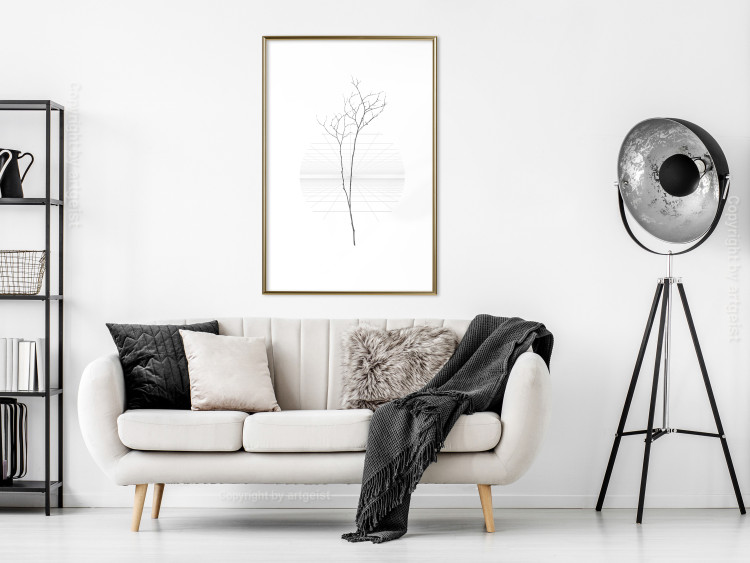 Poster Winter Twig - black and thin plant on a plain white background 129775 additionalImage 7