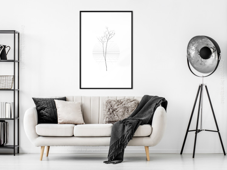 Poster Winter Twig - black and thin plant on a plain white background 129775 additionalImage 18