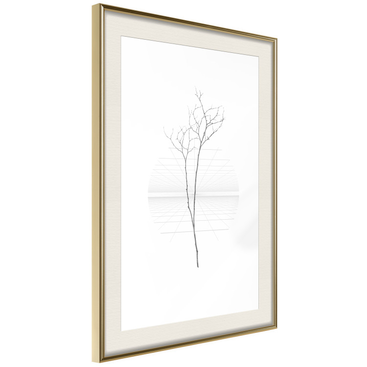 Poster Winter Twig - black and thin plant on a plain white background 129775 additionalImage 3