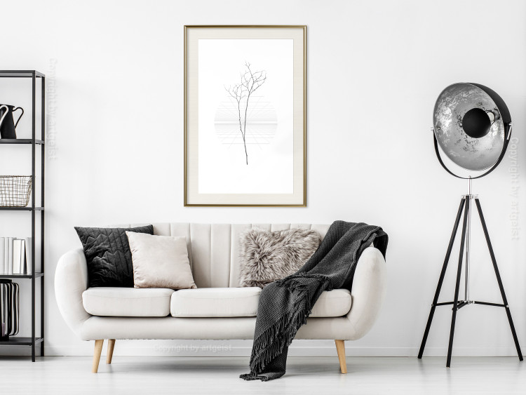 Poster Winter Twig - black and thin plant on a plain white background 129775 additionalImage 22