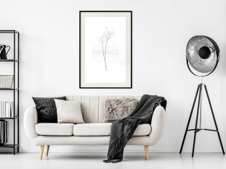 Poster Winter Twig - black and thin plant on a plain white background 129775 additionalImage 24