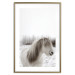 Poster Horse Mane - white horse with a lot of hair against a winter forest 130375 additionalThumb 19