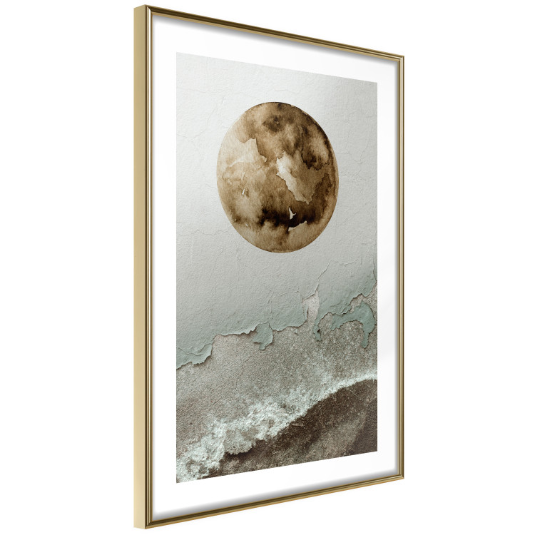 Poster Green Tide - moon and sea imitation in an abstract motif 131775 additionalImage 9