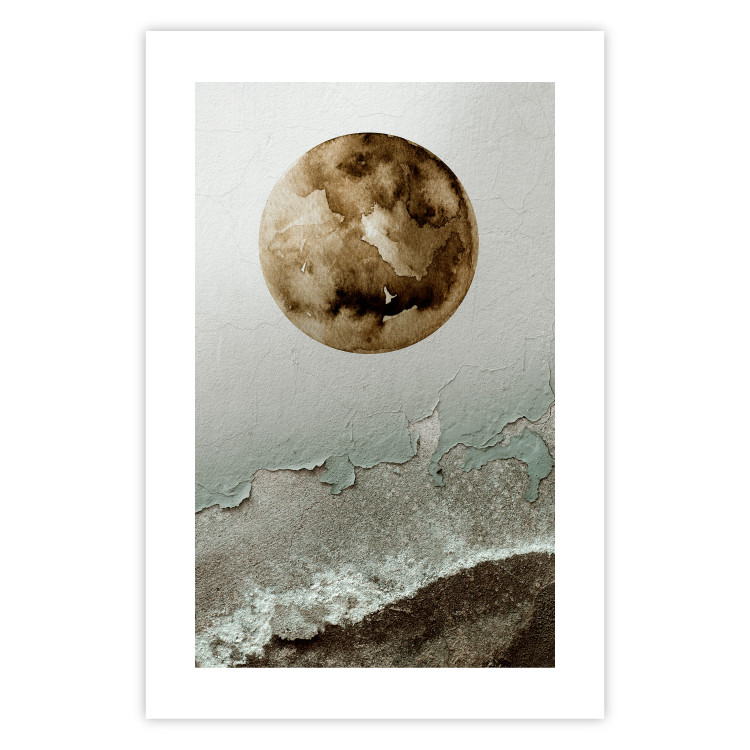 Poster Green Tide - moon and sea imitation in an abstract motif 131775 additionalImage 26