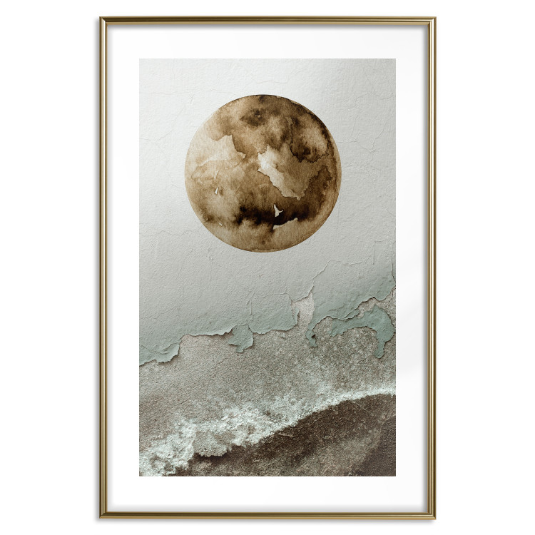 Poster Green Tide - moon and sea imitation in an abstract motif 131775 additionalImage 18