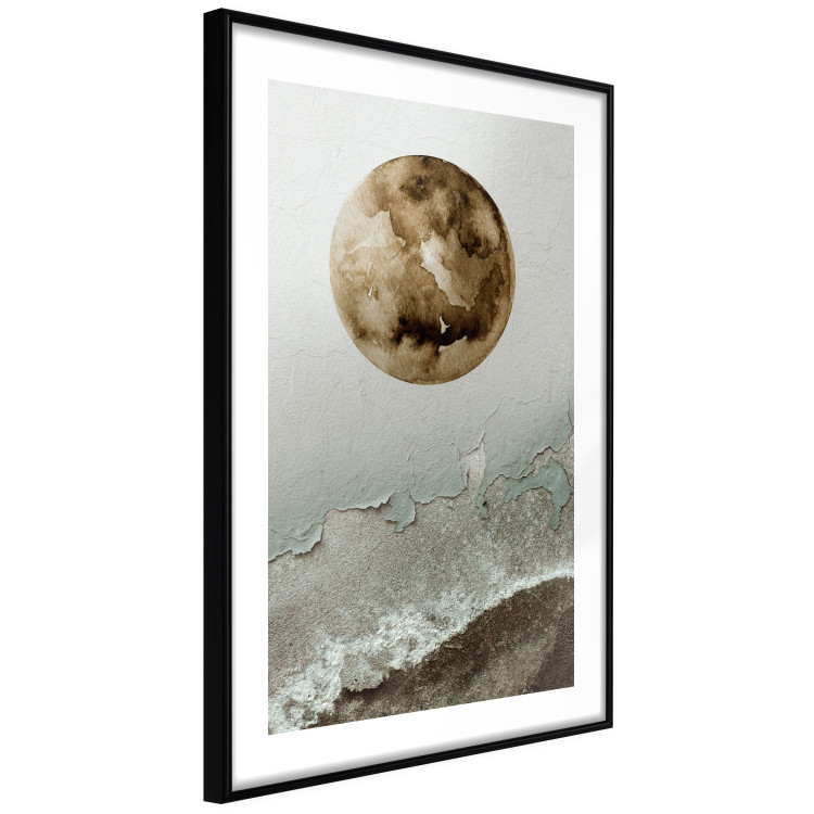 Poster Green Tide - moon and sea imitation in an abstract motif 131775 additionalImage 6