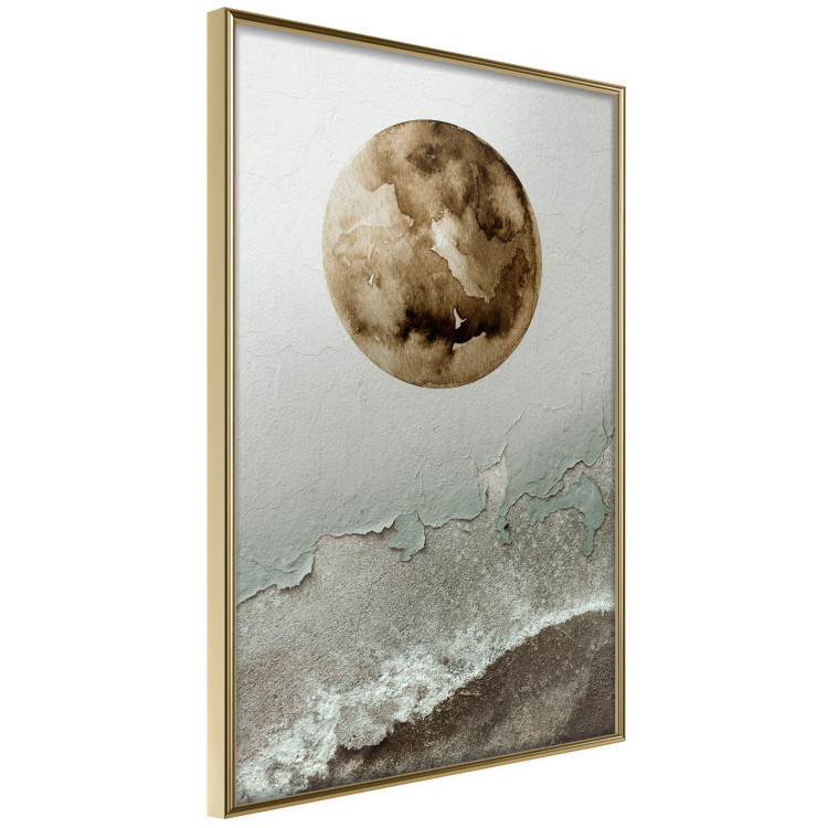 Poster Green Tide - moon and sea imitation in an abstract motif 131775 additionalImage 14