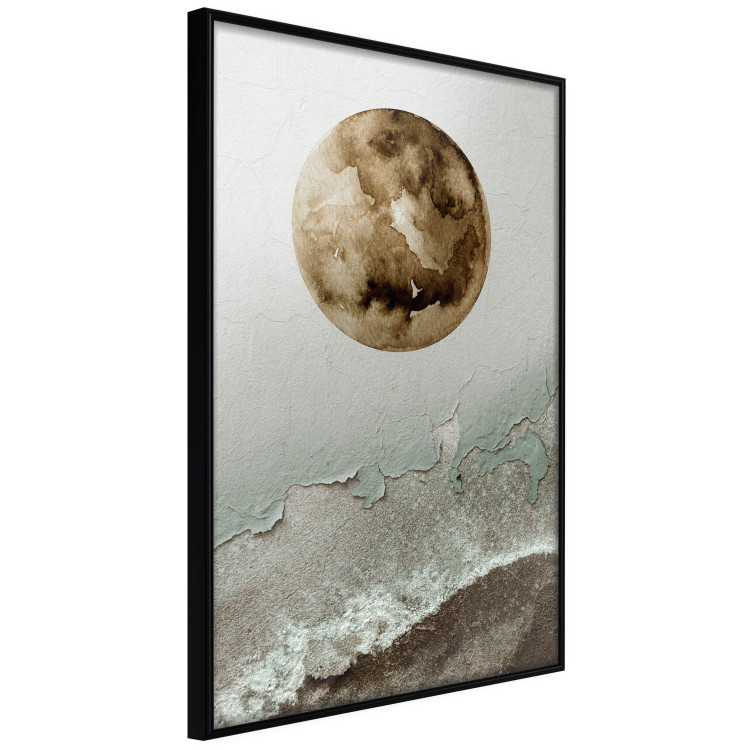 Poster Green Tide - moon and sea imitation in an abstract motif 131775 additionalImage 11