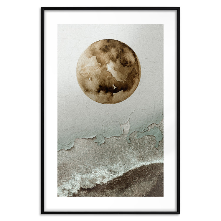 Poster Green Tide - moon and sea imitation in an abstract motif 131775 additionalImage 17