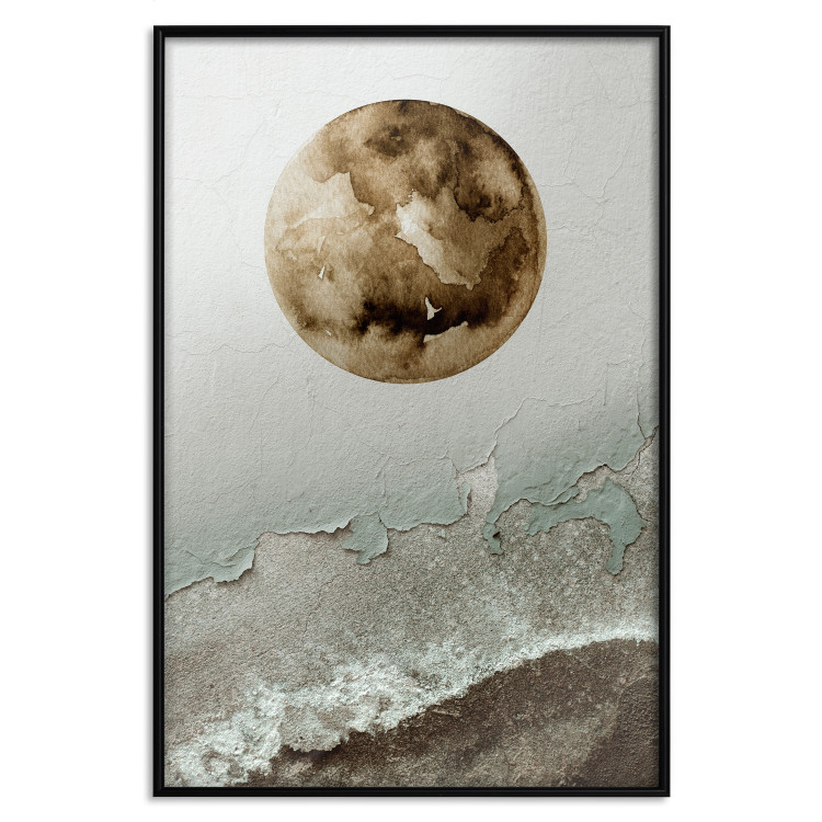 Poster Green Tide - moon and sea imitation in an abstract motif 131775 additionalImage 27