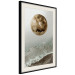 Poster Green Tide - moon and sea imitation in an abstract motif 131775 additionalThumb 2