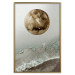 Poster Green Tide - moon and sea imitation in an abstract motif 131775 additionalThumb 25