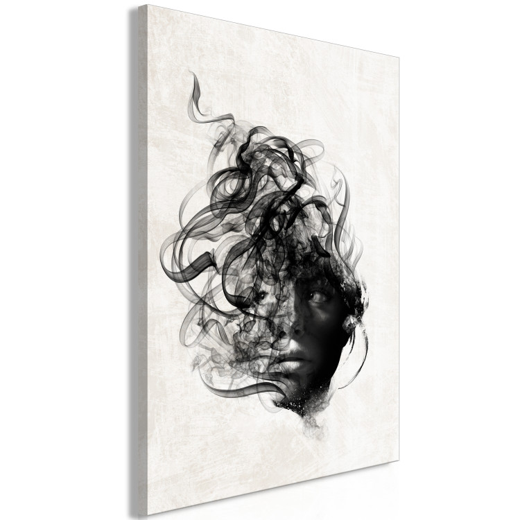 Canvas Art Print Scattered Thoughts (1-piece) Vertical - abstract black face 131875 additionalImage 2