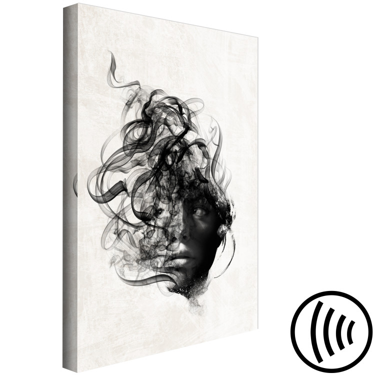 Canvas Art Print Scattered Thoughts (1-piece) Vertical - abstract black face 131875 additionalImage 6