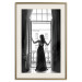 Wall Poster Bright Outlook - woman in a balcony railing in black and white colors 132275 additionalThumb 20