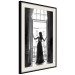 Wall Poster Bright Outlook - woman in a balcony railing in black and white colors 132275 additionalThumb 2