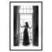 Wall Poster Bright Outlook - woman in a balcony railing in black and white colors 132275 additionalThumb 15