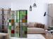 Room Separator Emerald Stained Glass (3-piece) - colorful mosaic painted on glass 132875 additionalThumb 4