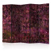 Room Divider Screen Pink Treasure II (5-piece) - abstraction in purple shades 132975