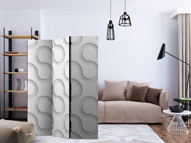Room Separator Confetti (3-piece) - pattern in unique swirls in gray design 133175 additionalImage 4