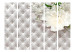 Room Divider Pearl Luxury II (5-piece) - pink quilted pattern and white flowers 133475 additionalThumb 3
