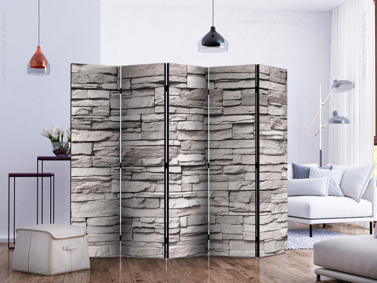 Room Divider Screen Stone Elegance II - gray texture of stone brick on the wall 133575 additionalImage 2