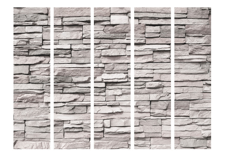 Room Divider Screen Stone Elegance II - gray texture of stone brick on the wall 133575 additionalImage 3