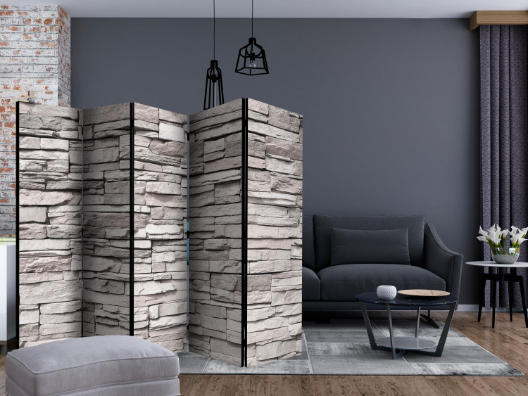 Room Divider Screen Stone Elegance II - gray texture of stone brick on the wall 133575 additionalImage 4