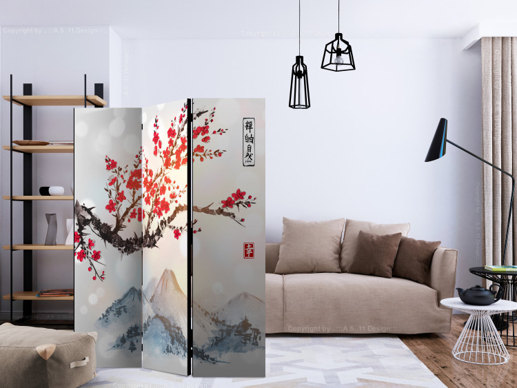 Room Divider Mount Fuji (3-piece) - artistic landscape of mountains and cherry blossoms 134275 additionalImage 4