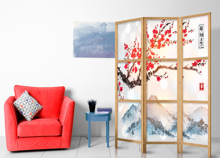 Room Divider Mount Fuji (3-piece) - artistic landscape of mountains and cherry blossoms 134275 additionalImage 8