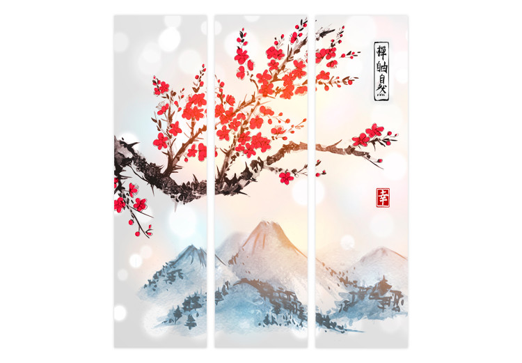 Room Divider Mount Fuji (3-piece) - artistic landscape of mountains and cherry blossoms 134275 additionalImage 7