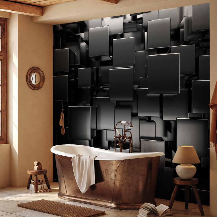 Wall Mural Black space - composition of geometric elements with 3D effect 134475 additionalImage 8