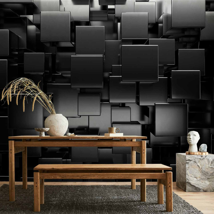 Wall Mural Black space - composition of geometric elements with 3D effect 134475 additionalImage 4