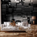 Wall Mural Black space - composition of geometric elements with 3D effect 134475