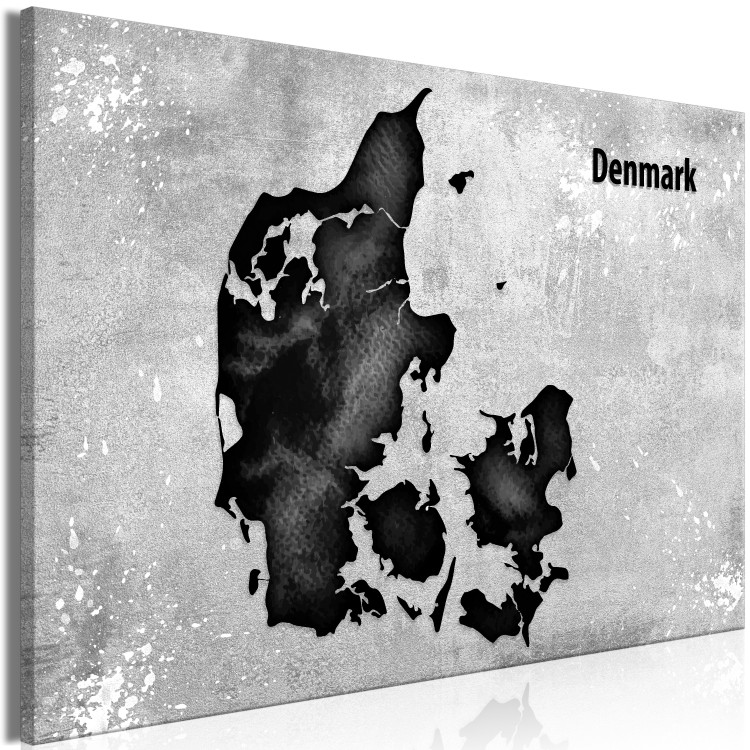 Canvas Denmark on concrete - contour map of the Nordic state 135175 additionalImage 2