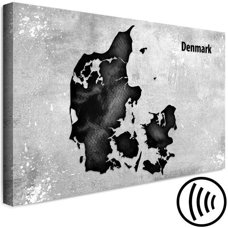 Canvas Denmark on concrete - contour map of the Nordic state 135175 additionalImage 6