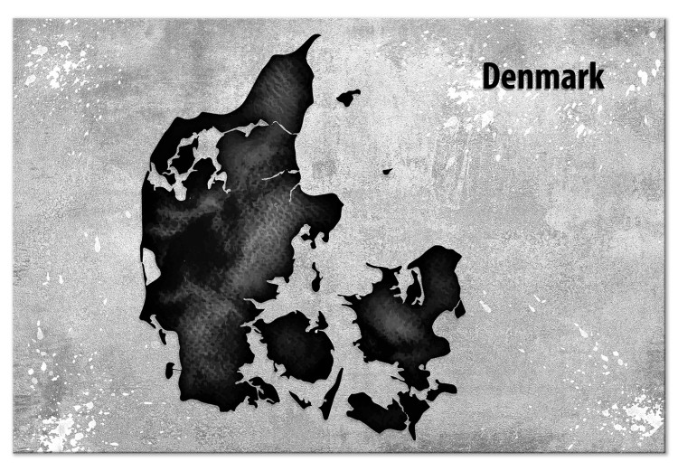 Canvas Denmark on concrete - contour map of the Nordic state 135175