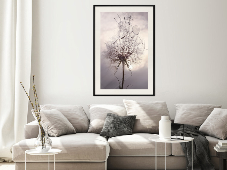 Poster Divided Moment - delicate dandelion flowers on an evening sky 137275 additionalImage 10