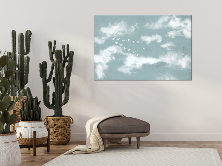 Canvas Geese in the Clouds (1-piece) Wide - landscape with birds in the sky 143475 additionalImage 3