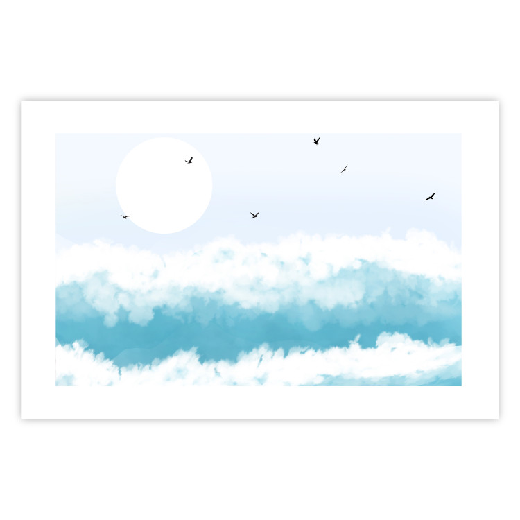 Wall Poster Foaming Waves - Gulls Against the Backdrop of the Sun Above the Blue Sea Water 144575 additionalImage 6