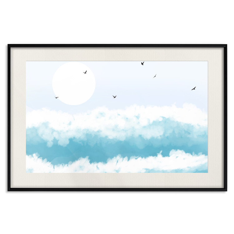 Wall Poster Foaming Waves - Gulls Against the Backdrop of the Sun Above the Blue Sea Water 144575 additionalImage 8