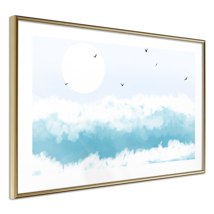 Wall Poster Foaming Waves - Gulls Against the Backdrop of the Sun Above the Blue Sea Water 144575 additionalImage 14