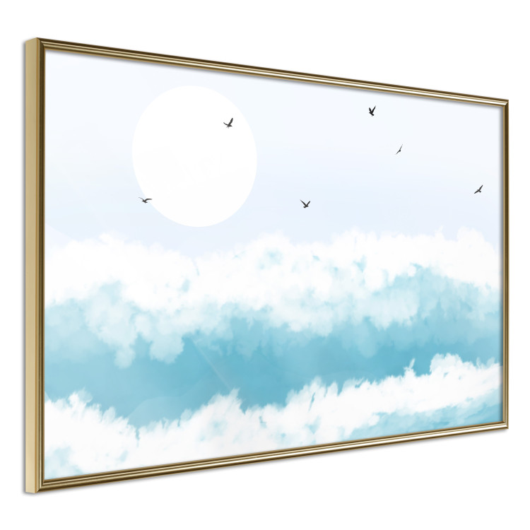 Wall Poster Foaming Waves - Gulls Against the Backdrop of the Sun Above the Blue Sea Water 144575 additionalImage 13