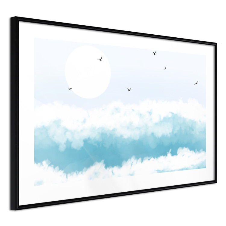 Wall Poster Foaming Waves - Gulls Against the Backdrop of the Sun Above the Blue Sea Water 144575 additionalImage 2