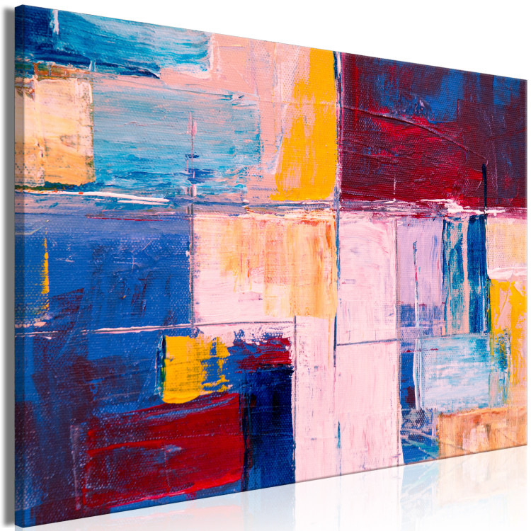 Canvas Art Print Oil Abstraction (1-piece) - geometric colorful composition 145175 additionalImage 2