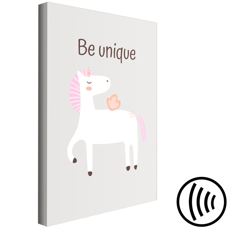 Canvas Be Unique (1-piece) - unicorn and motivating slogan for children 146575 additionalImage 6