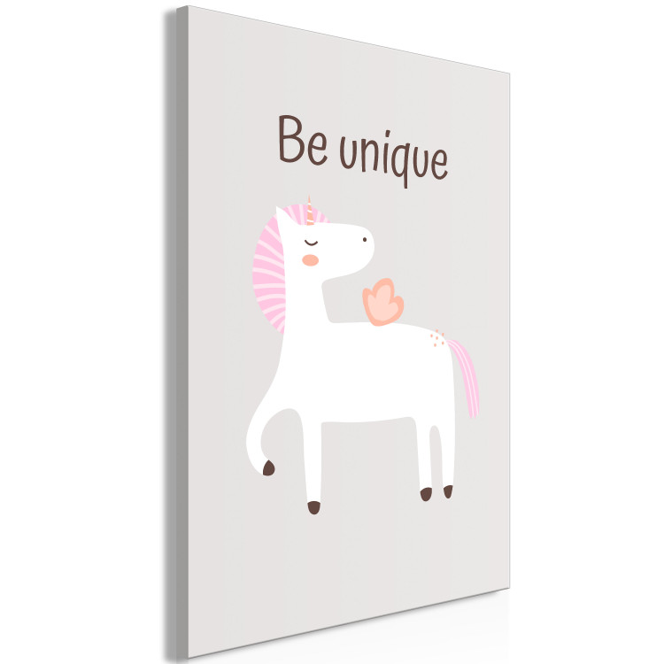 Canvas Be Unique (1-piece) - unicorn and motivating slogan for children 146575 additionalImage 2