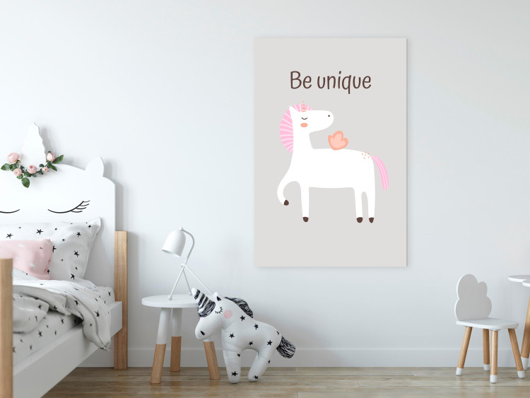 Canvas Be Unique (1-piece) - unicorn and motivating slogan for children 146575 additionalImage 3
